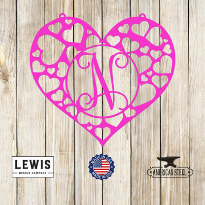 Heart Monogram Door Hanger