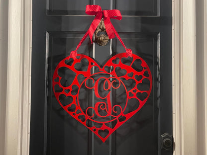 Heart Monogram Door Hanger