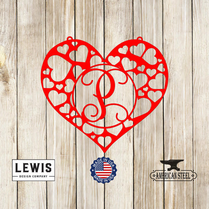 Heart Monogram Door Hanger