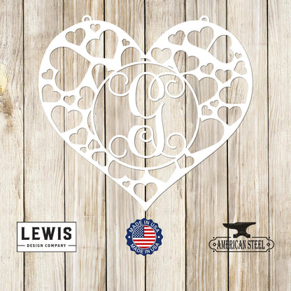 Heart Monogram Door Hanger