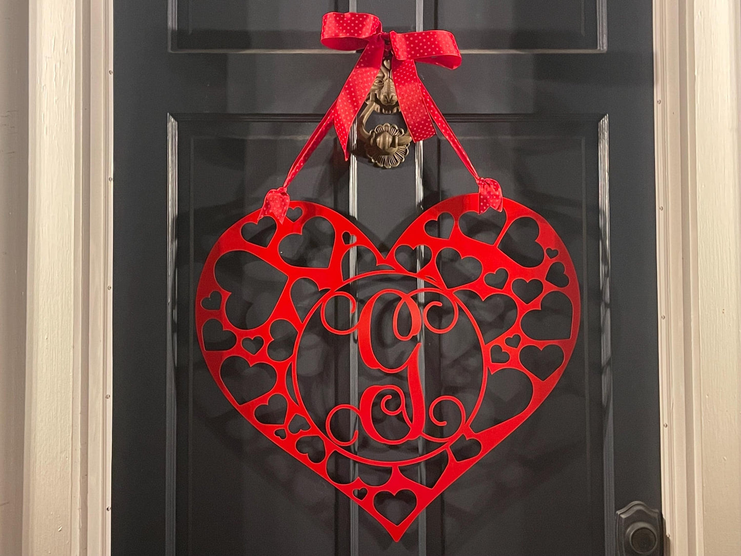Heart Monogram Door Hanger