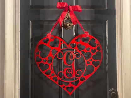 Heart Monogram Door Hanger