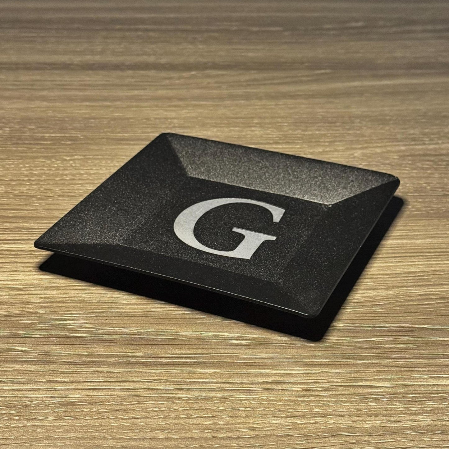 Custom Decorative Tray with Steel Initial Inlay