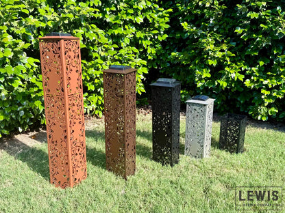 English Ivy Garden Column, Optional Solar Light Cap, Decorative Metal Garden Tower, Outdoor Yard Art, Patio Accent, Modern Garden Decor