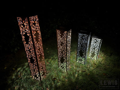 English Ivy Garden Column, Optional Solar Light Cap, Decorative Metal Garden Tower, Outdoor Yard Art, Patio Accent, Modern Garden Decor