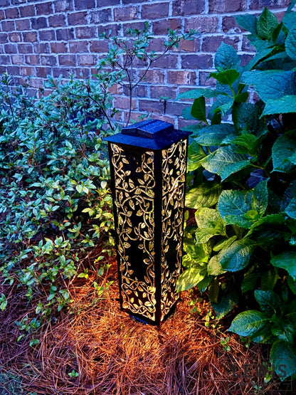 English Ivy Garden Column, Optional Solar Light Cap, Decorative Metal Garden Tower, Outdoor Yard Art, Patio Accent, Modern Garden Decor