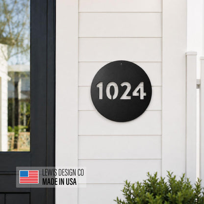 Circle Address Metal Sign, Custom Metal Powder Coated Address Sign