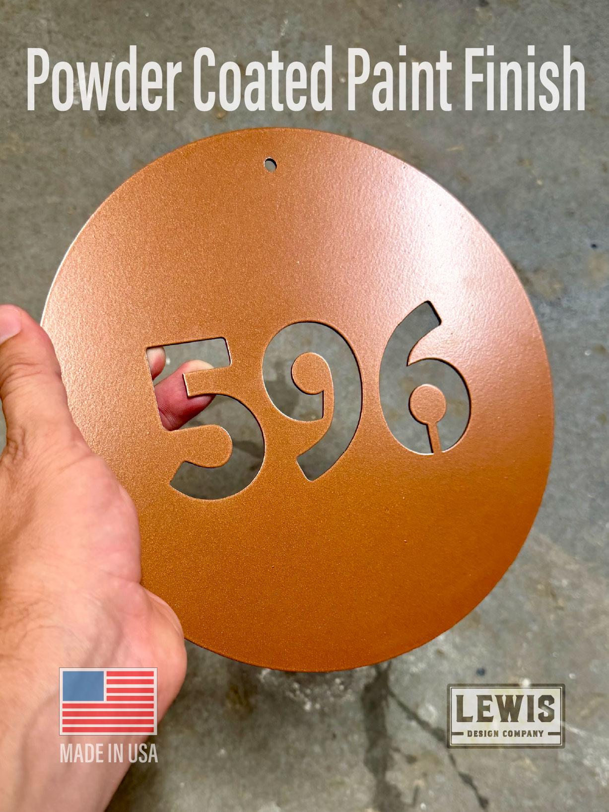 Circle Address Metal Sign, Custom Metal Powder Coated Address Sign