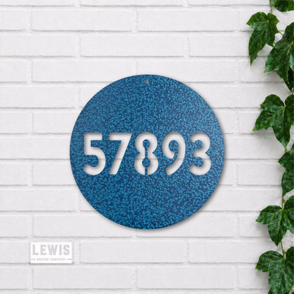 Circle Address Metal Sign, Custom Metal Powder Coated Address Sign