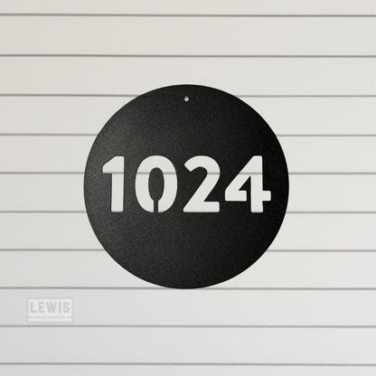 Circle Address Metal Sign, Custom Metal Powder Coated Address Sign