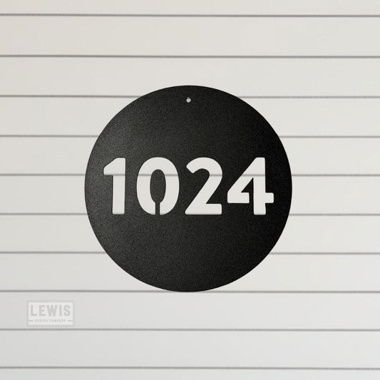 Circle Address Metal Sign, Custom Metal Powder Coated Address Sign