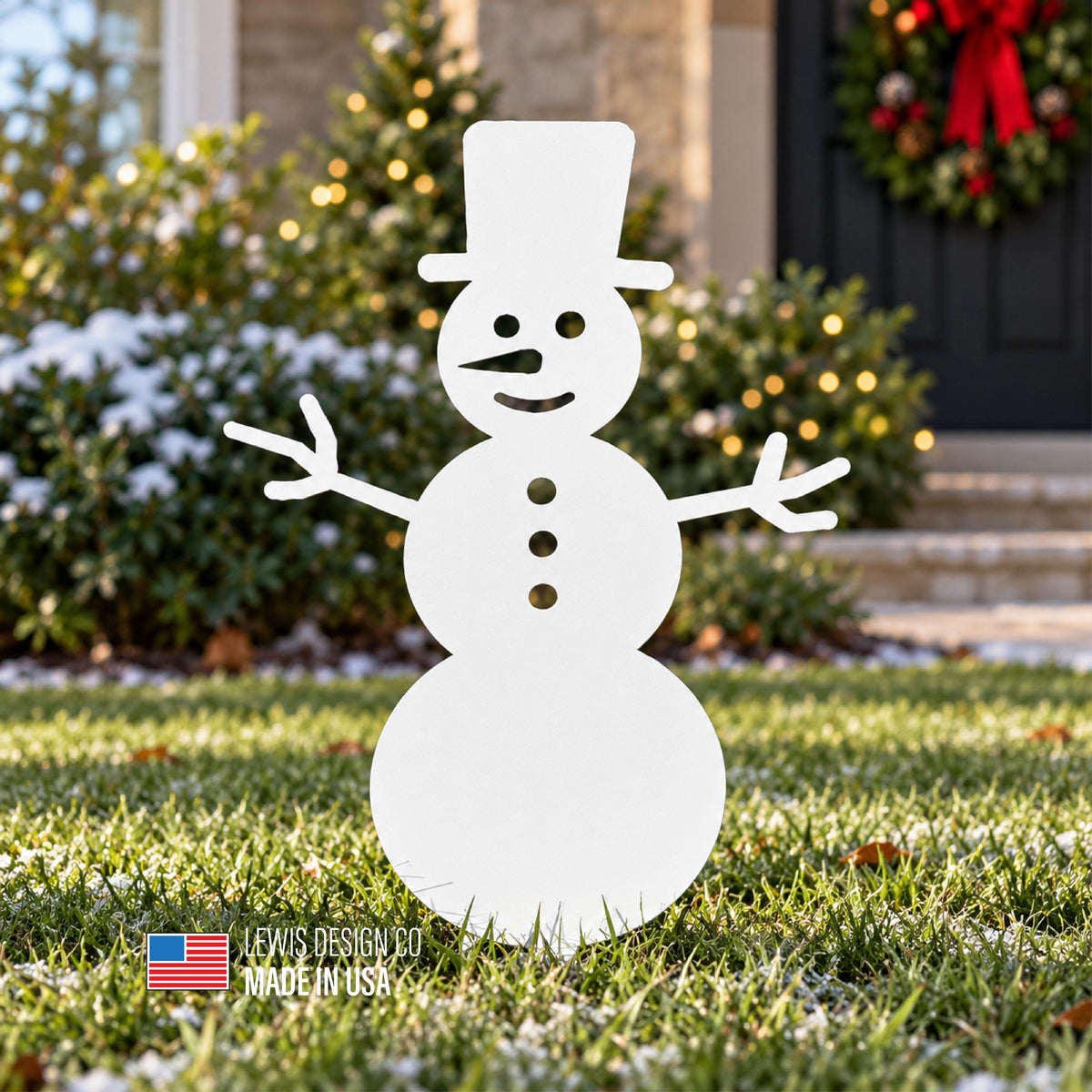 Snowman Metal Yard Stake – Metal Holiday Art  – Handmade Christmas Decoration