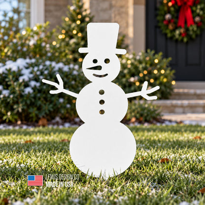 Snowman Metal Yard Stake – Metal Holiday Art  – Handmade Christmas Decoration