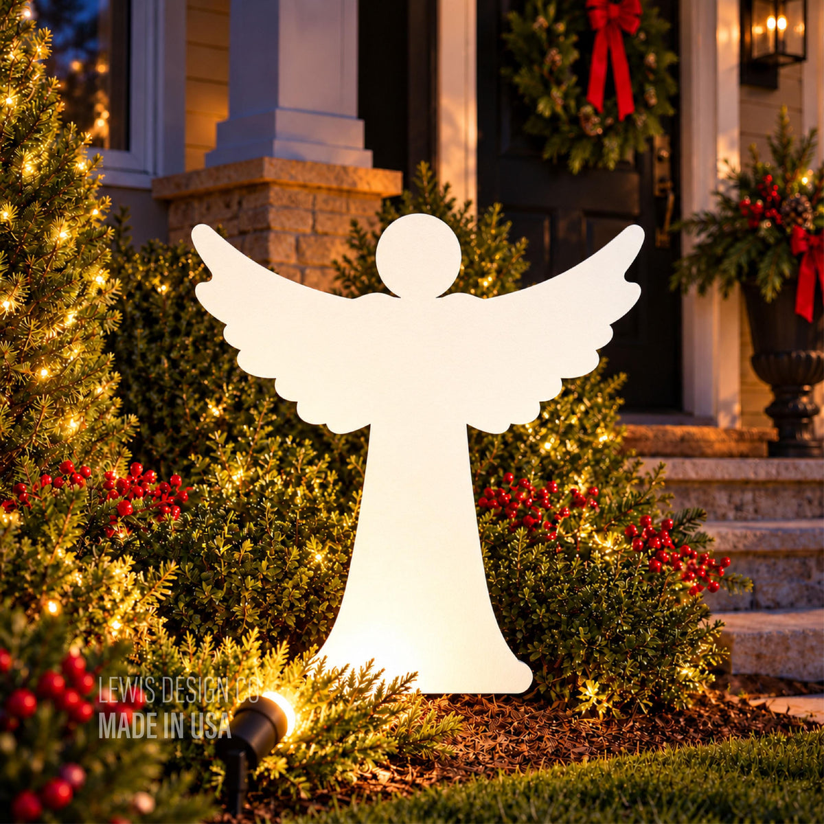 Angel Metal Yard Stake – Metal Holiday Art  – Handmade Christmas Decoration