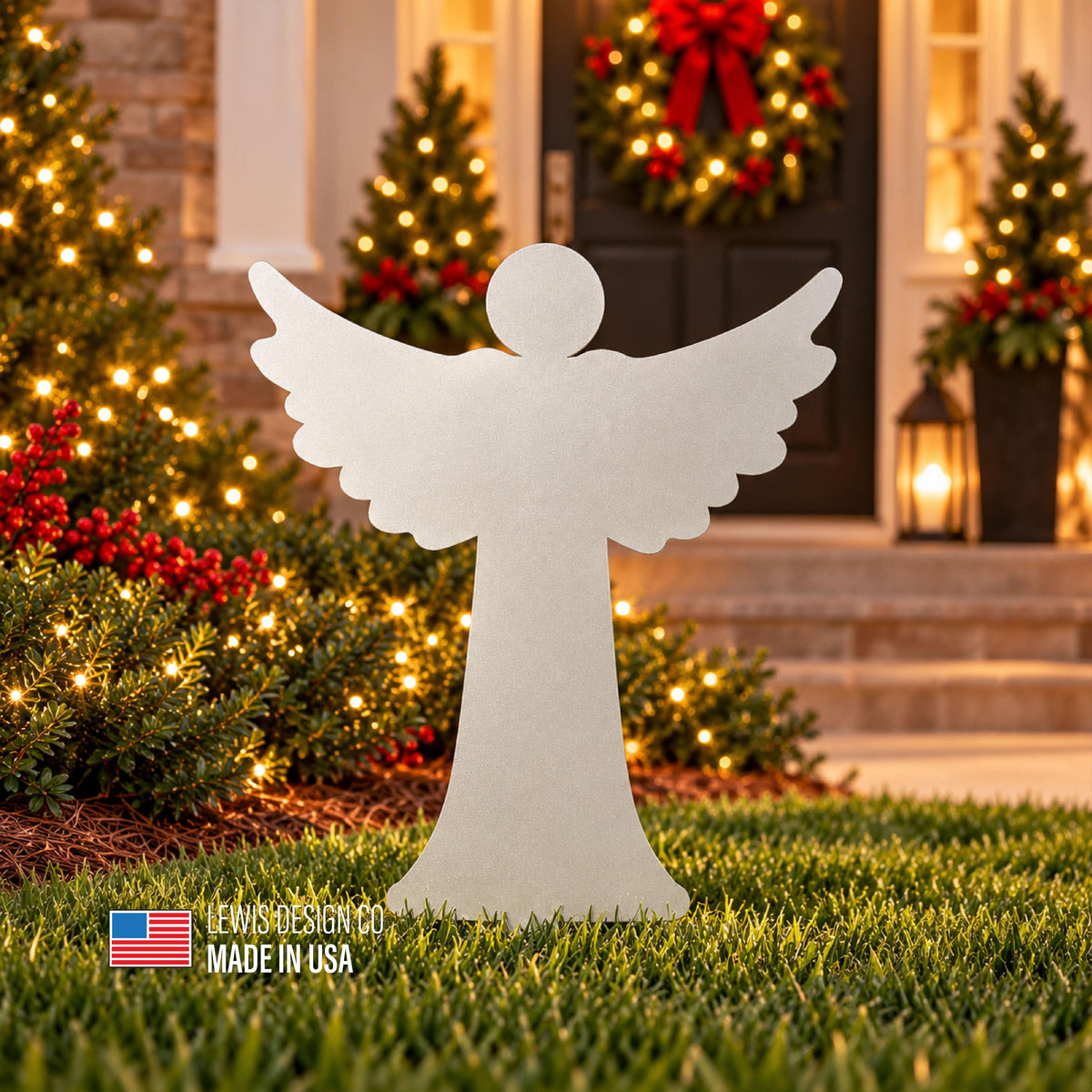 Angel Metal Yard Stake – Metal Holiday Art  – Handmade Christmas Decoration