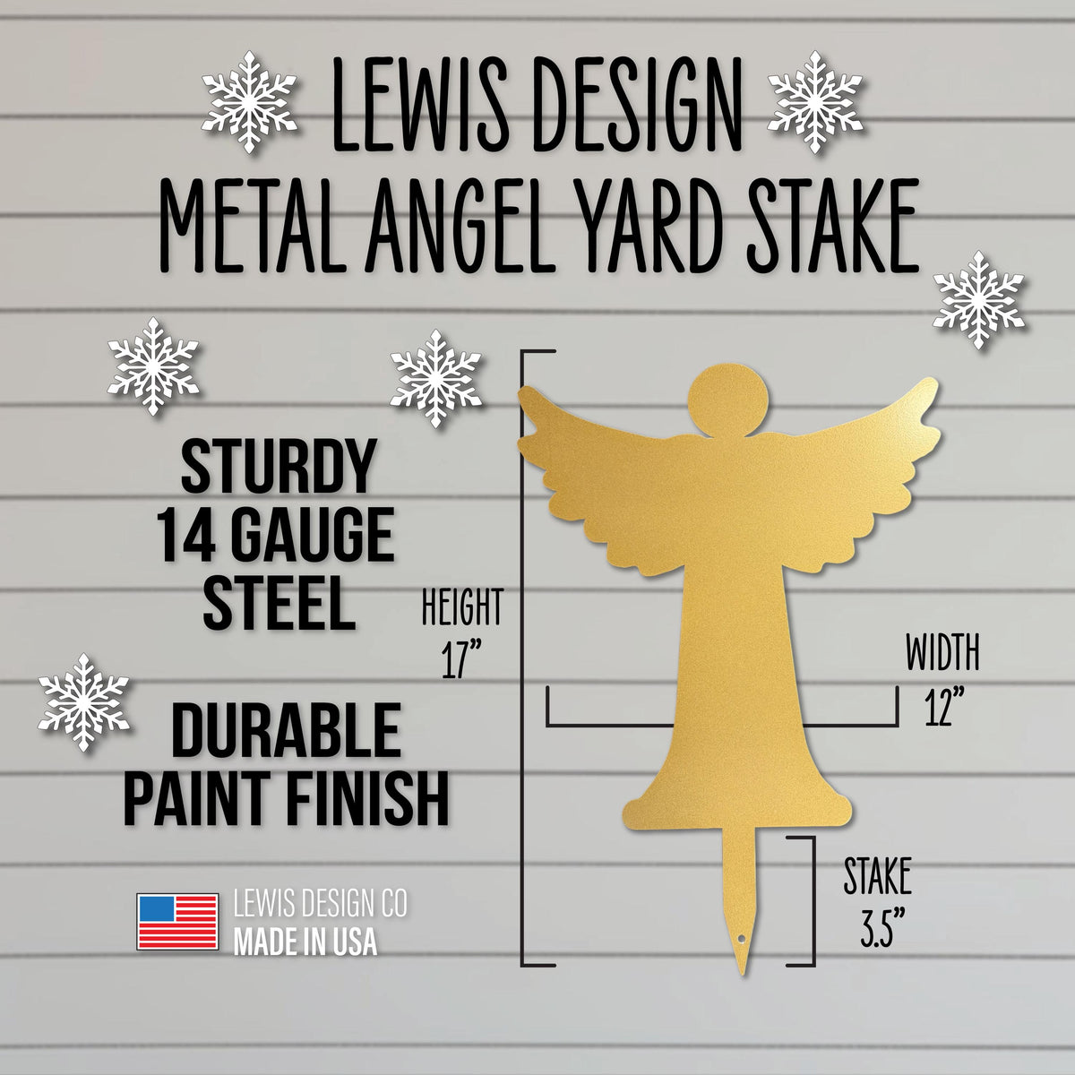 Angel Metal Yard Stake – Metal Holiday Art  – Handmade Christmas Decoration