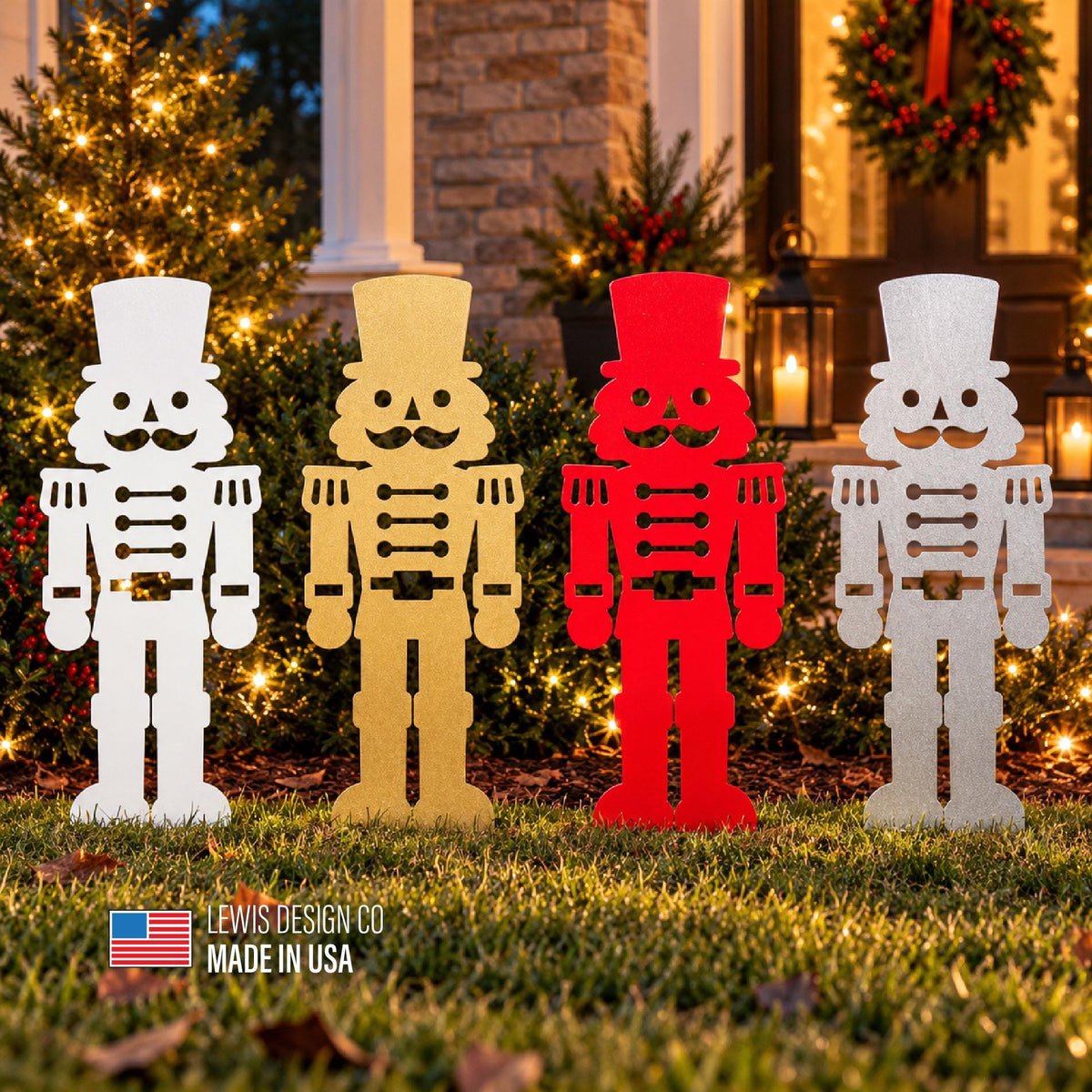 Nutcracker Metal Yard Stake – Metal Holiday Art  – Handmade Christmas Decoration