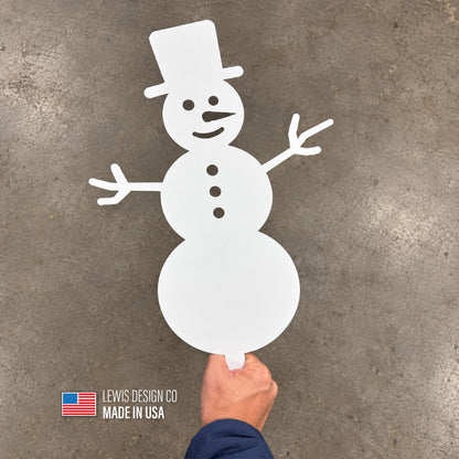 Snowman Metal Yard Stake – Metal Holiday Art  – Handmade Christmas Decoration