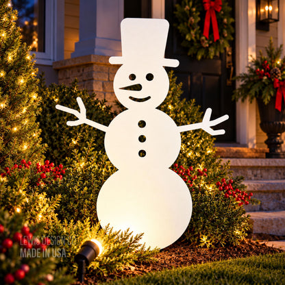 Snowman Metal Yard Stake – Metal Holiday Art  – Handmade Christmas Decoration