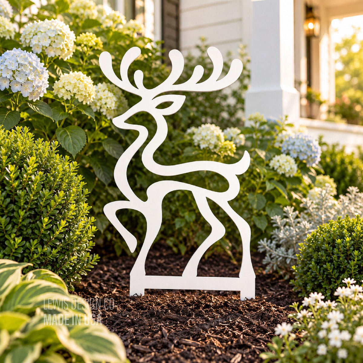 Deer Metal Yard Stake – Metal Holiday Art  – Handmade Christmas Decoration