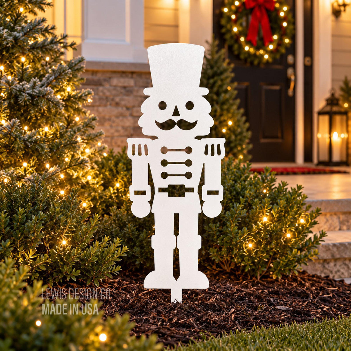 Nutcracker Metal Yard Stake – Metal Holiday Art  – Handmade Christmas Decoration