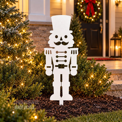 Nutcracker Metal Yard Stake – Metal Holiday Art  – Handmade Christmas Decoration