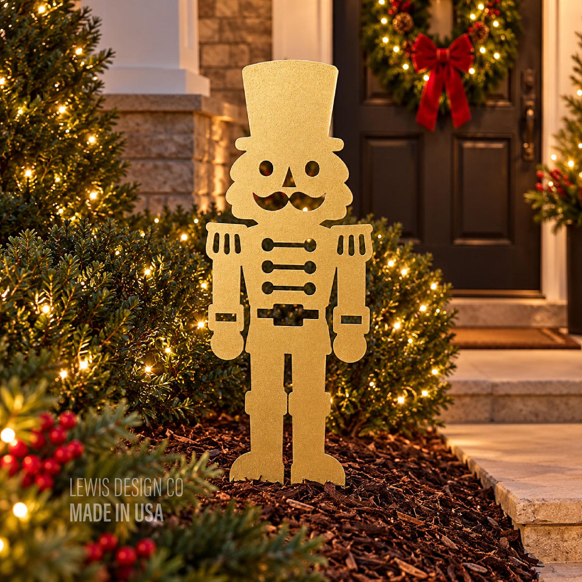 Nutcracker Metal Yard Stake – Metal Holiday Art  – Handmade Christmas Decoration