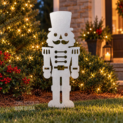 Nutcracker Metal Yard Stake – Metal Holiday Art  – Handmade Christmas Decoration