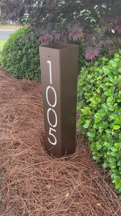 Modern Metal Address Post