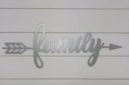 Family Arrow Metal Sign, Family Sign, Family Word Art, Family Decor, Home Decor, Farmhouse Decor