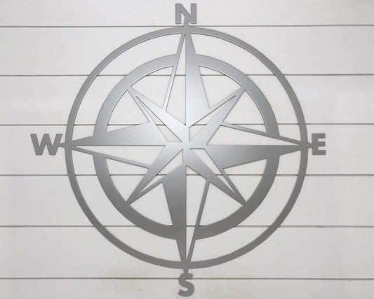 Compass Metal Sign, Compass Sign, Circle Compass, Outdoor Decor, Metal Wall Art