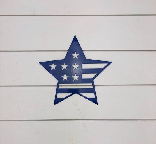 Patriotic Star Metal Sign, Metal Wall Art, Metal Signs, Home Decor, Star Sign, America, Gift Ideas, Farmhouse Decor