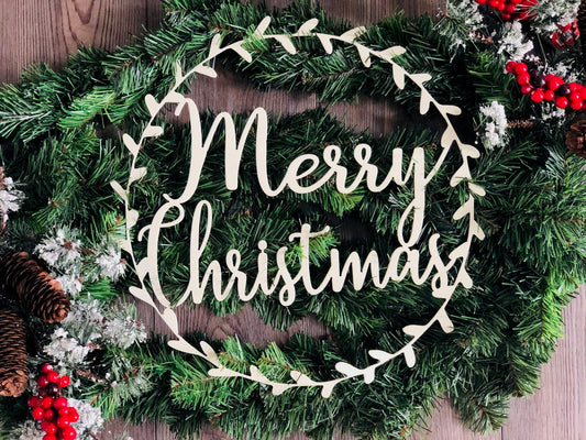 Merry Christmas Sign, Christmas Decor, Christmas Wreath, Christmas Door Hanger, Christmas Metal Sign