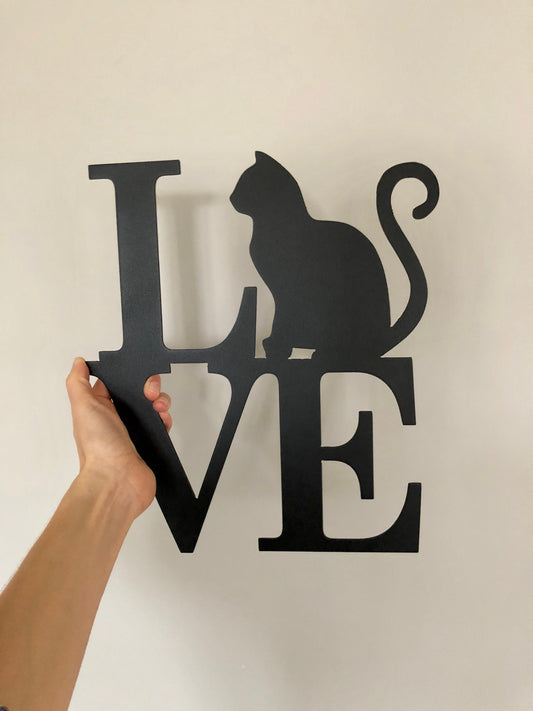 Cat Love Metal Sign, Cat Sign, Cat Gift, Pet Gift, Cat Decor, Pet Decor, Cat Love