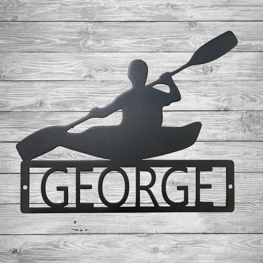 Kayak Custom Name Sign, Kayak Sign, Kayaking, Sports Sign, Custom Metal Sign, Metal Sign, Boat Sign