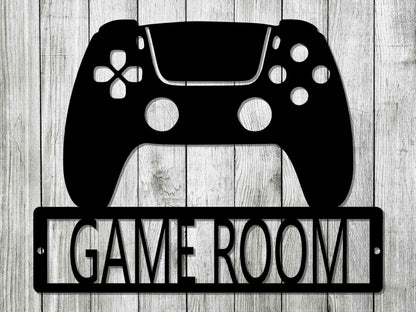 Game Room Monogram Steel Sign, Video Game Controller, Online Gaming, Game Room Decor, Video Game Sign, Custom Metal Sign, Gamer Sign