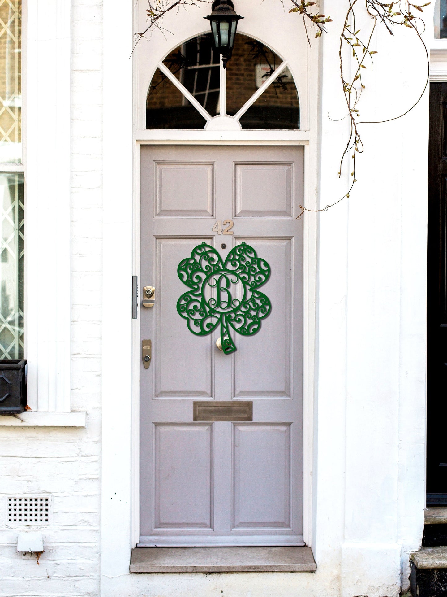 Monogram Shamrock, Shamrock Door Hanger, Shamrock, St Patrick's Day Decor, Irish, March Decor, Spring Wreath, Four Leaf Clover, Metal Signs