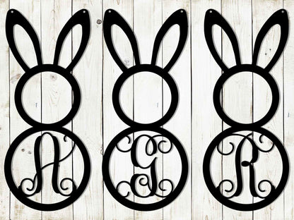 Easter Door Hanger Monogram Metal Sign, Easter Door Hanger, Easter Decor, Easter Wreath, Bunny, Spring Door Hanger, Spring Wreath