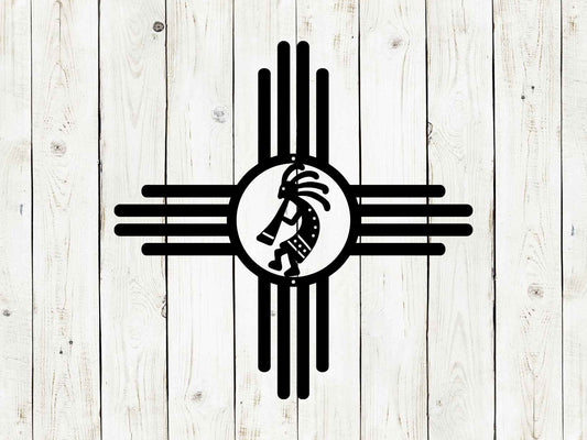 Zia Sun with Kokopelli  Metal Sign, New Mexico, Zia Cross, Metal Art, Zia, New Mexico Sign, Metal Sign