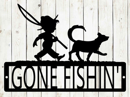 Custom Gone Fishin' Metal Sign, Metal Signs, Fishing, Fishing Sign, Outdoor Decor, Home Decor, Farmhouse Decor, Gift Ideas, Custom