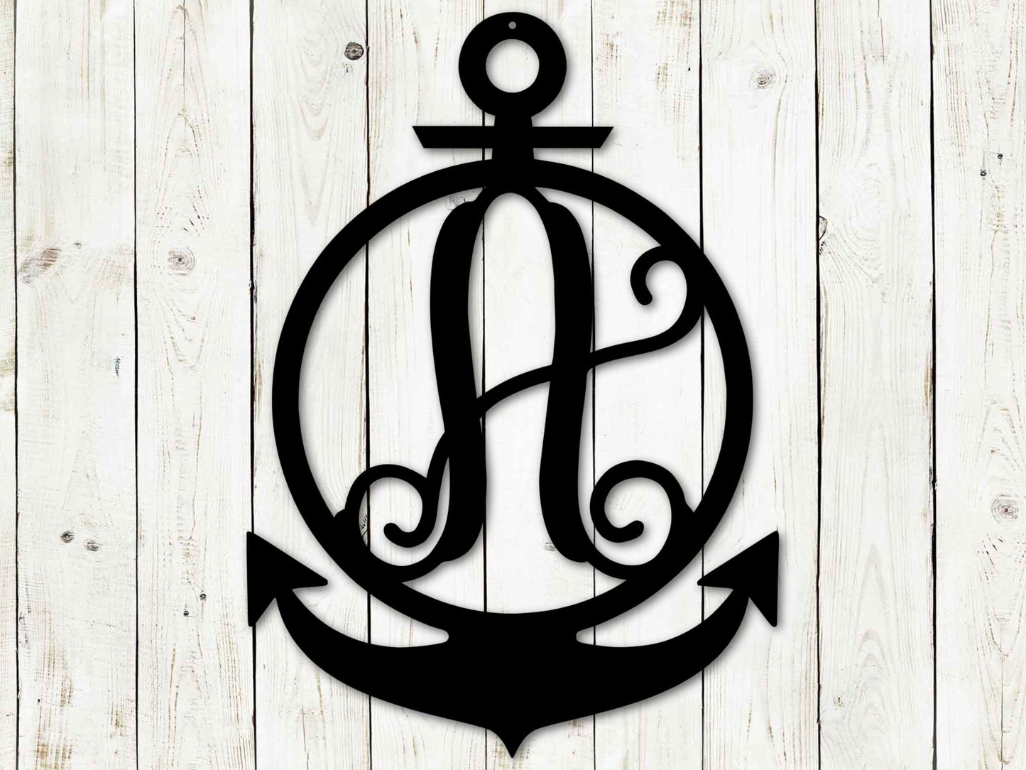 Anchor Monogram Metal Sign, Anchor, Beach Sign, Beach House, Nautical, Beach Decor, Ship Decor, Boat, Boat House, Ocean, Custom Monogram
