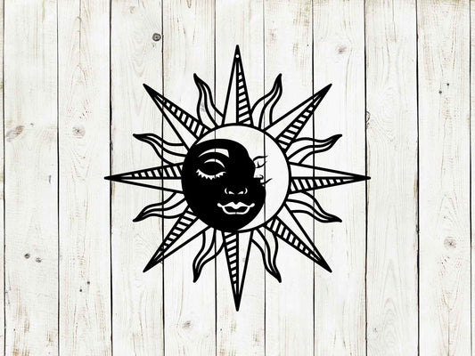 Sun and Moon Metal Sign, Sun, Moon, Outdoor Decor, Home Decor, Metal Signs, Custom Metal Sign, Wall Art