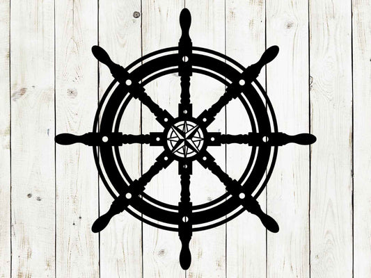 Ship Wheel Decorative Metal Sign, Helm, Metal Art, Metal Sign, Summer, Nautical, Beach Sign, Beach House, Ship Helm, Beach, Ocean