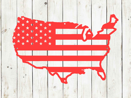 American Flag USA Decorative Metal Sign, USA, Metal Art, Metal Sign, America, 4th of July, Patriotic, Patriot, American Decor, American Flag