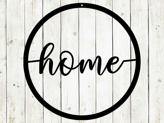 Home Circle Metal Sign, Metal Wall Art, Metal Signs, Home Decor, Welcome Sign, Gift Ideas, Farmhouse Decor, Home Sign