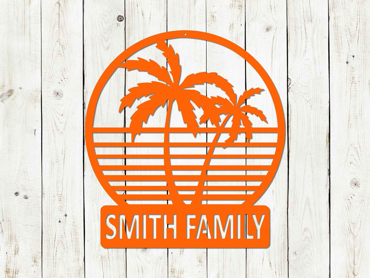 Palm Tree Monogram Design, Custom Sign, Monogram Sign, Beach Sign, Beach House Sign, Fathers Day, Mothers Day, Retro Beach