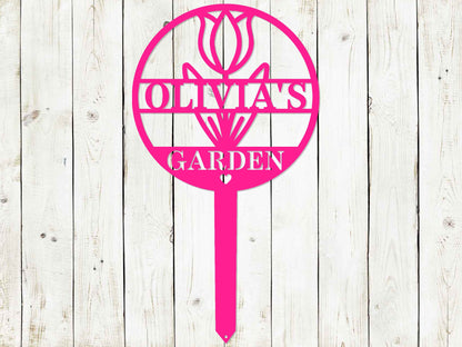 Custom Circle Garden Sign, Garden Sign, Personalized Garden Sign, Garden, Garden Stake, Garden Art, Metal Yard Art, Flower Garden