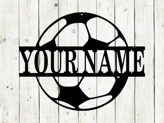 Soccer Custom Monogram Name Metal Sign, Soccer, Soccer Sign, Metal Sign, Custom Metal Sign, Birthday, Soccer Ball
