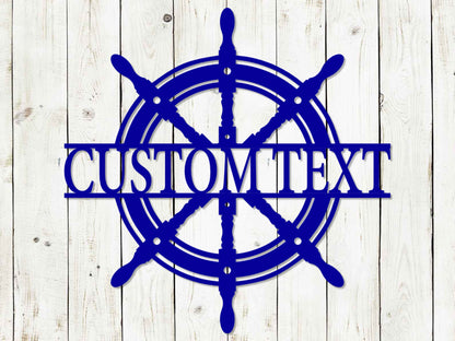 Ship Wheel Custom Monogram Metal Sign, Helm, Metal Art, Metal Sign, Summer, Nautical, Beach Sign, Beach House, Beach, Ocean