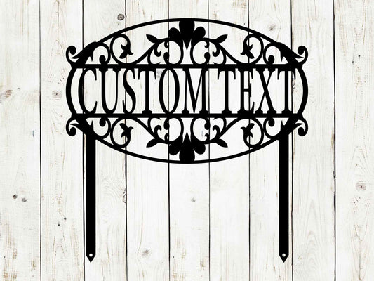 Custom Decorative Garden Sign, Address Sign, Mother’s Day, Personalized Garden Sign, Garden Stake, Metal Yard Art, Metal Garden Sign
